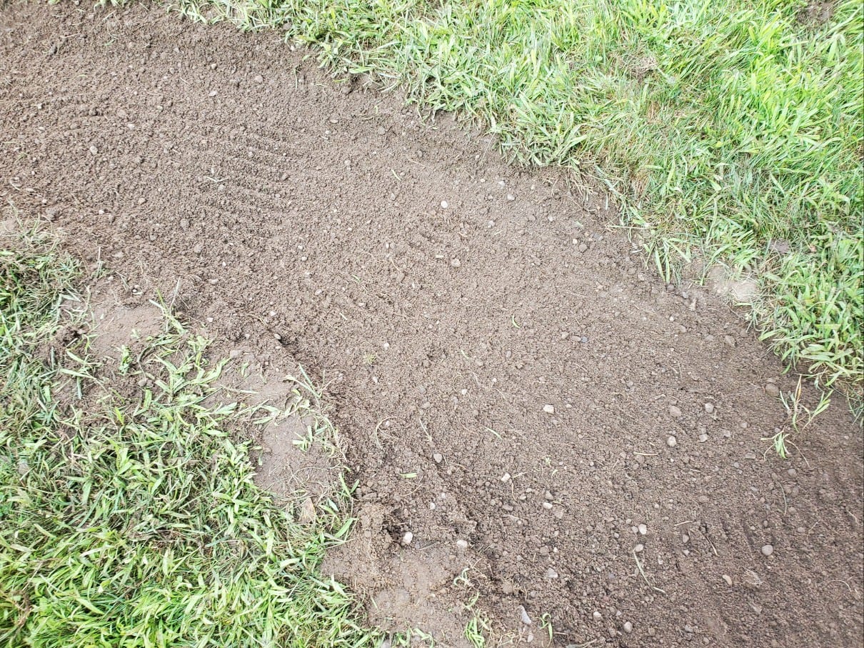 Raked soil
